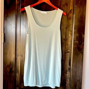 Bryn Walker long microfiber jersey shell in light blue size Small